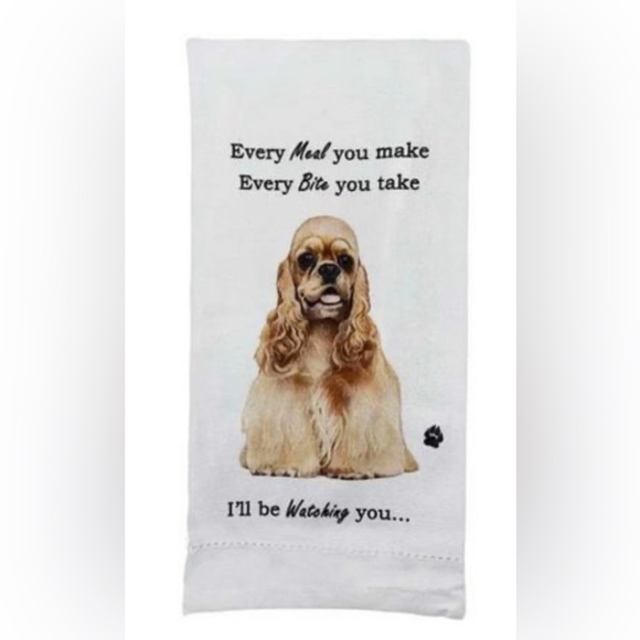 NWT E & S Imports 26” x 18” Buff Cocker Spaniel Kitchen Towel Dog Puppy - Picture 1 of 6